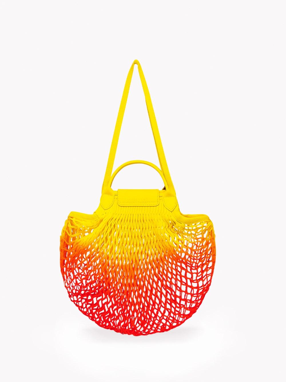 Longchamp `le Pliage Filet Tie And Dye` Net Top Handle Bag in Yellow | Lyst