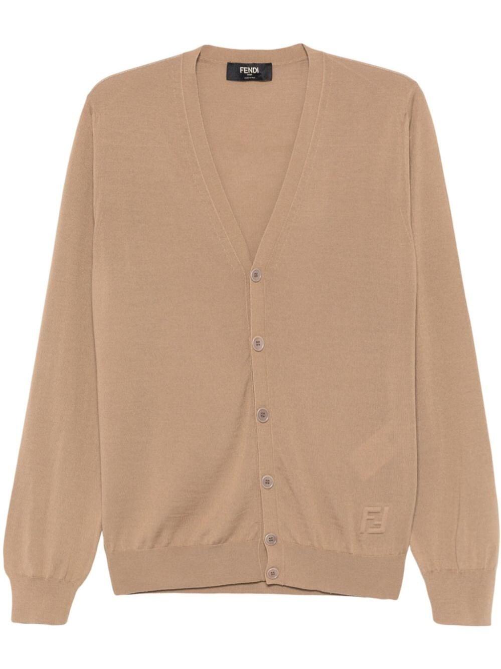 【送料&関税込】Fendi V-neck Cardigan FENDI V-neck Knitted Cardigan | Blue | FARFETCH