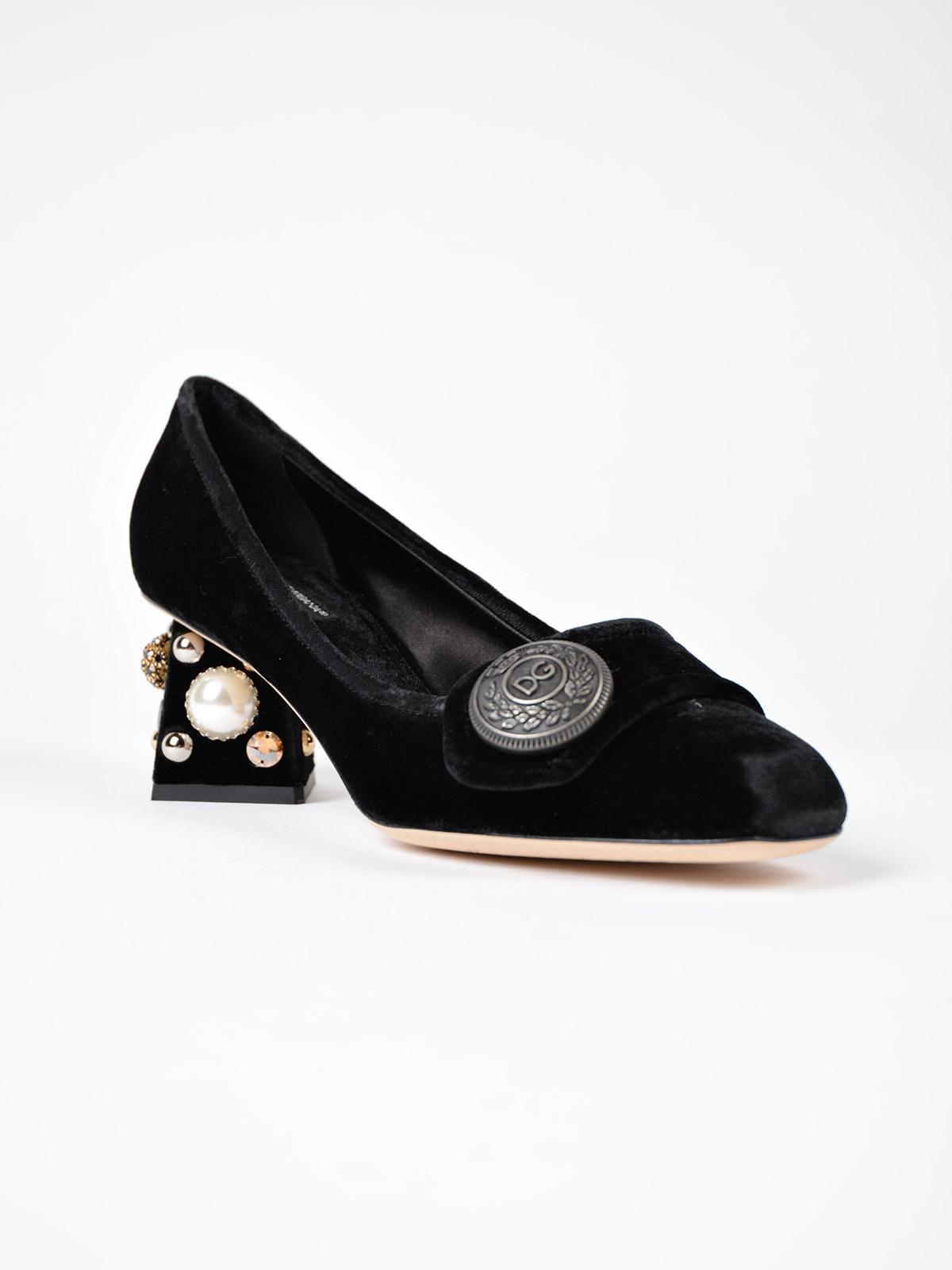 Lyst - Dolce & Gabbana Pump Velvet+satin in Black