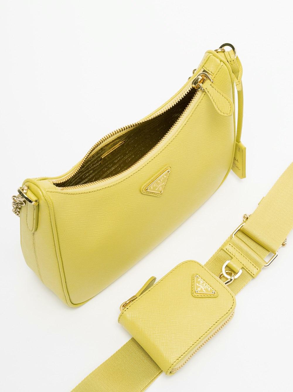 Re-edition 2005 leather handbag Prada Yellow in Leather - 34413768