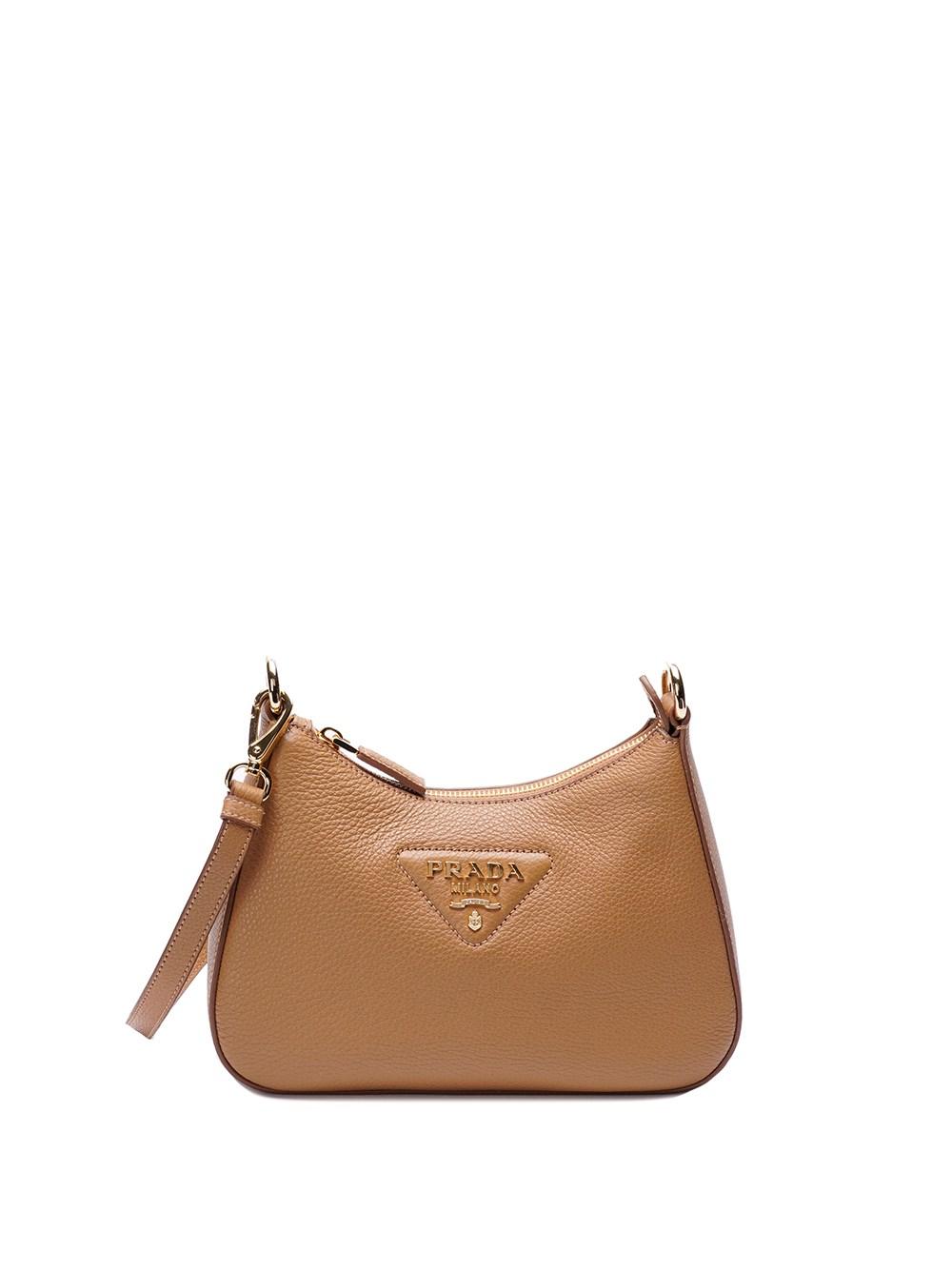 Prada Leather Shoulder Bag in Brown | Lyst UK