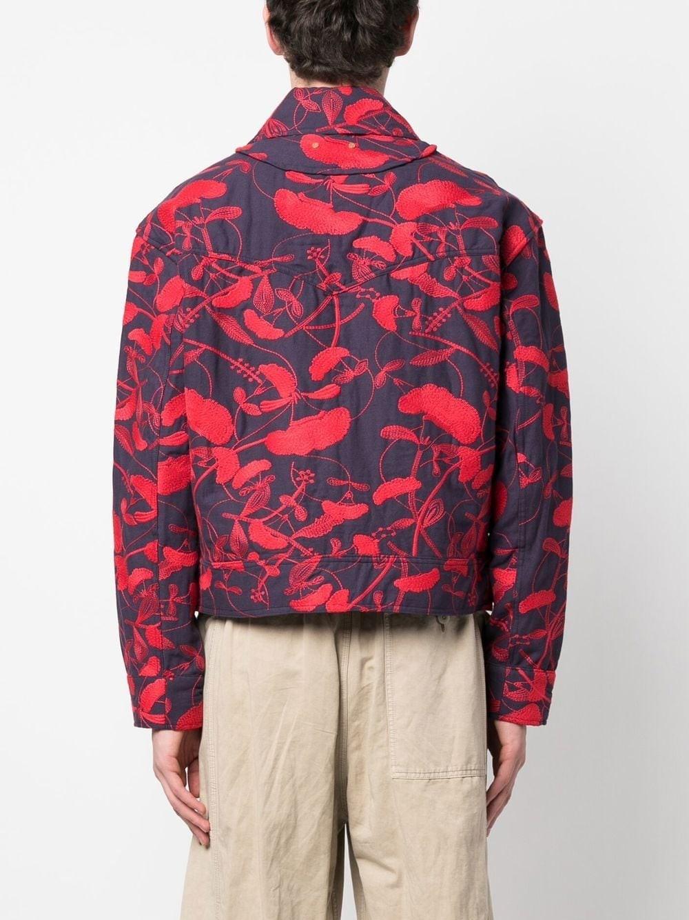 ANDERSSON BELL Flower Embroidery Zip-up Jacket in Red for Men | Lyst