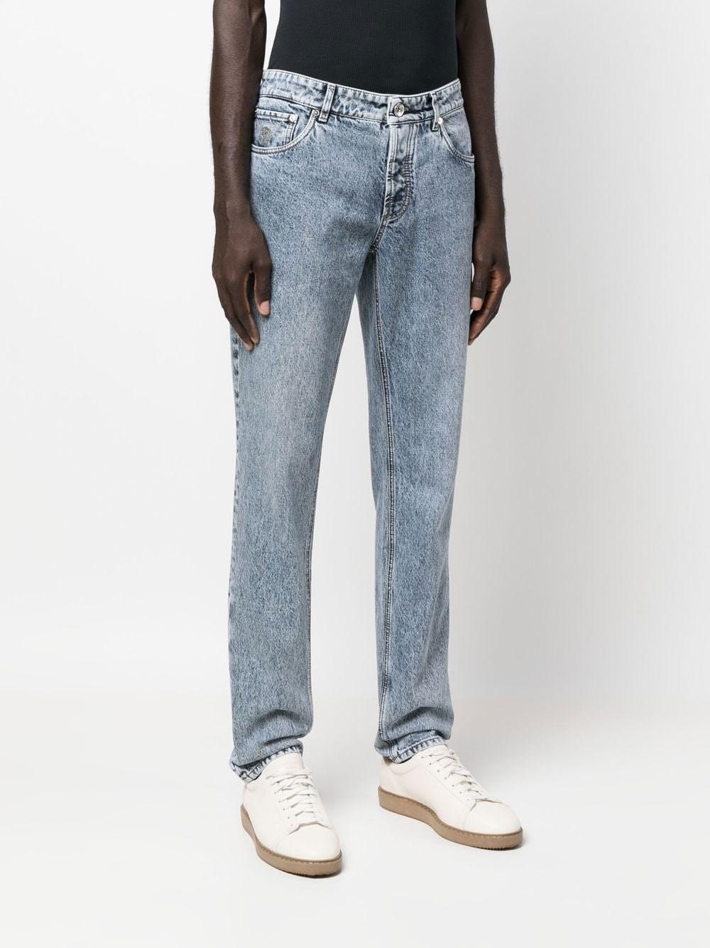 Brunello Cucinelli Low-rise Slim-cut Jeans in Blue for Men | Lyst
