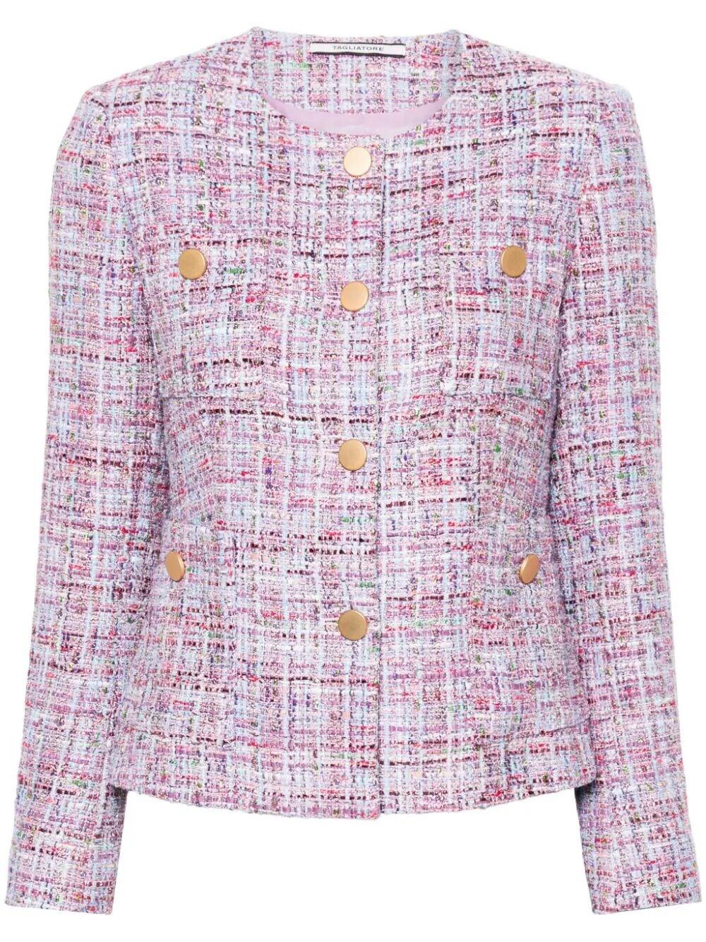 Tagliatore Beverly Tweed Jacket in Purple | Lyst