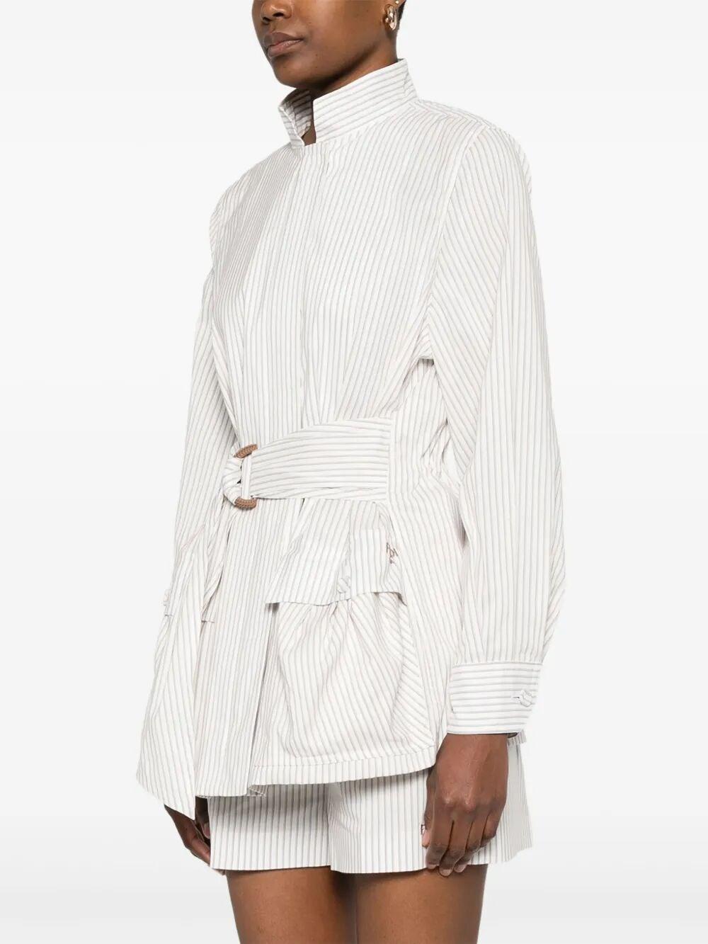 ブルゾン Fendi White Striped Cotton And Silk Blouson Fendi White Striped Cotton And Silk Blouson | Lyst