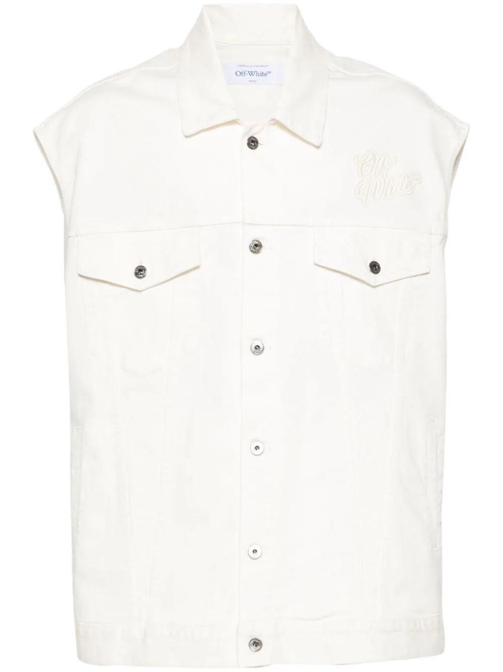 Off White c o Virgil Abloh Logo Denim Vest in Natural for Men Lyst UK