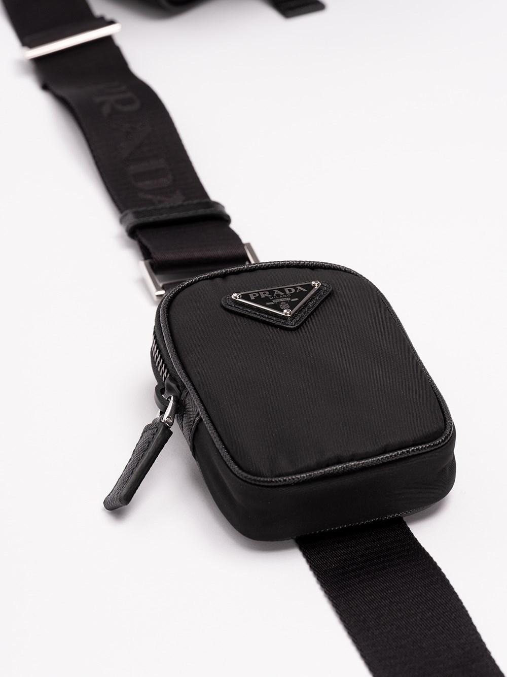 Prada Men's Re-Nylon and Saffiano Leather Shoulder Bag (Black)