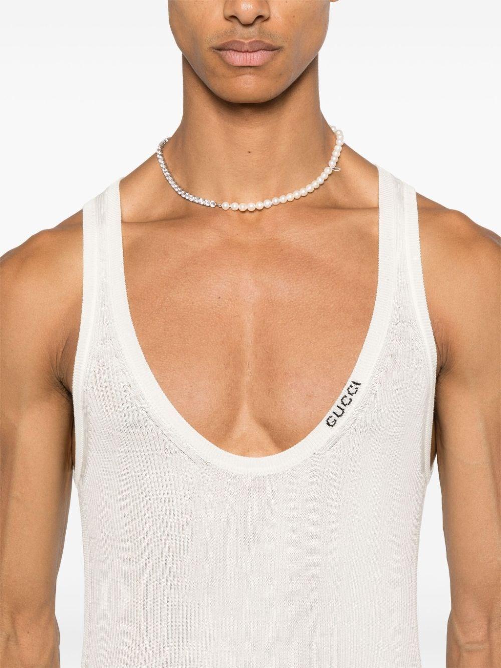 Gucci Ribbed-Knit Silk Tank Top in White for Men | Lyst