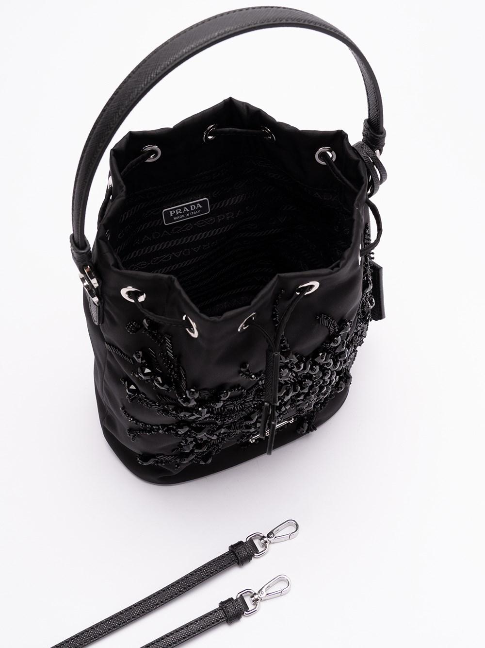 Re Nylon And Saffiano Leather Bucket Bag