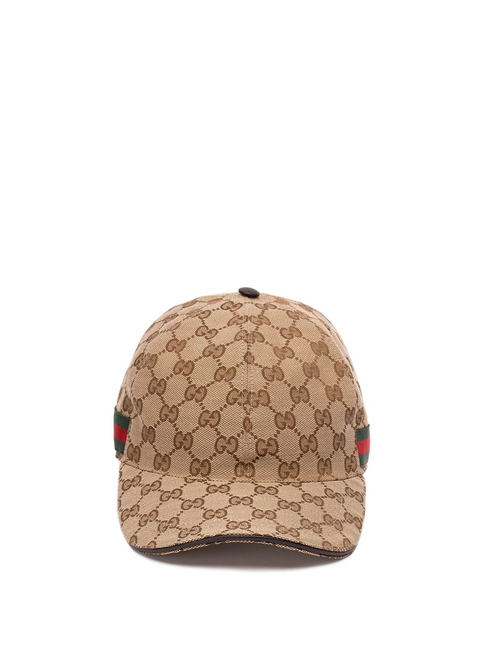 Gucci `original Gg Canvas` Baseball Hat With `web` in Natural