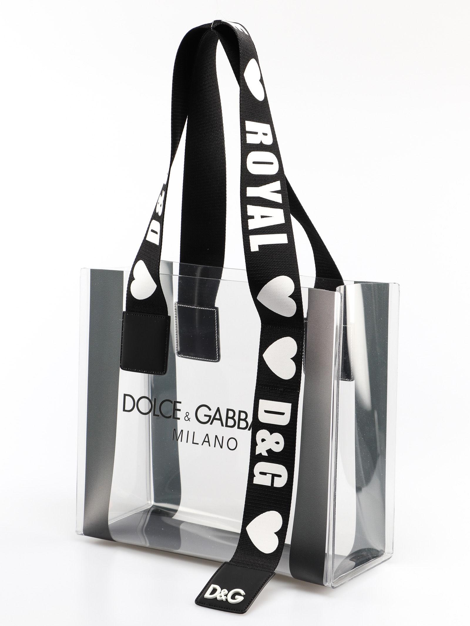 Black Logo print Pvc Tote Bag