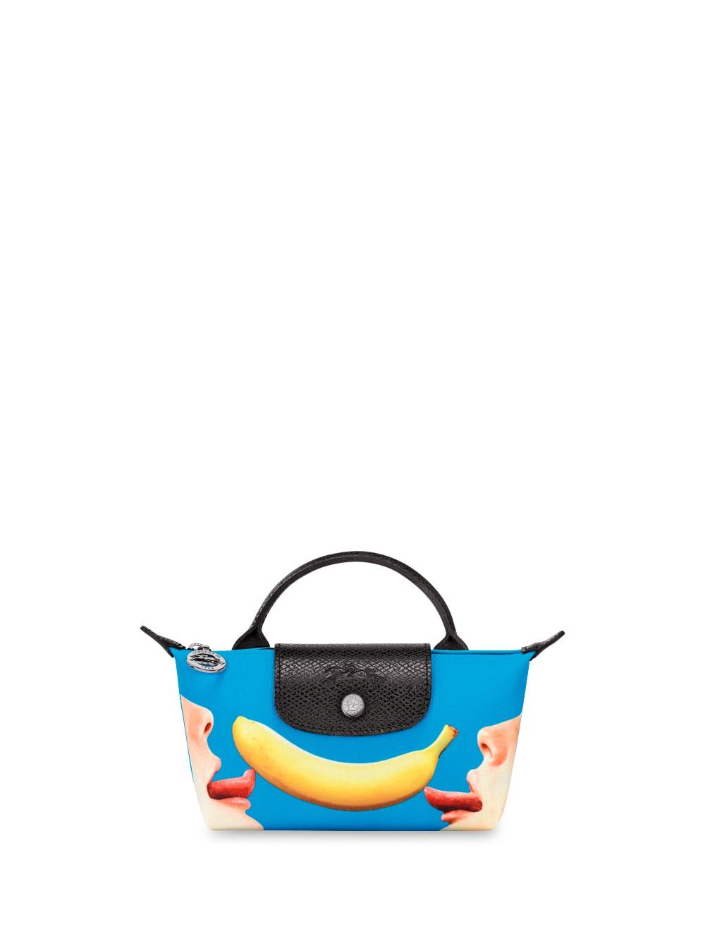 Longchamp ` X Toiletpaper` `le Pliage Banane` Pouch in Blue | Lyst UK
