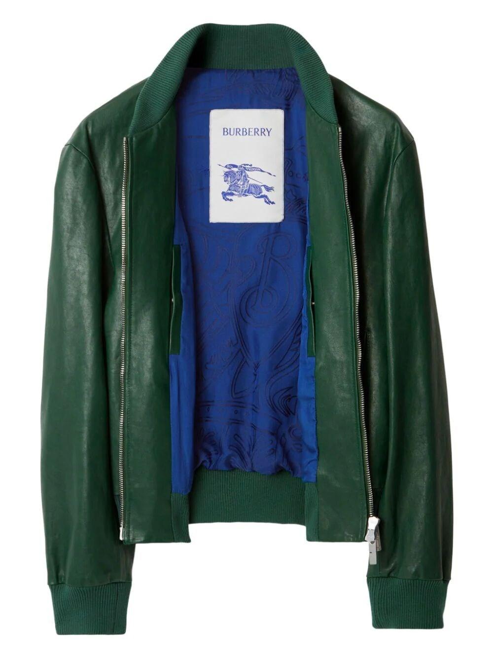 BURBERRY BRIT★素敵！GREEN STATONBURY LEATHER JACKET BURBERRY BRIT☆素敵！GREEN STATONBURY LEATHER JACKET