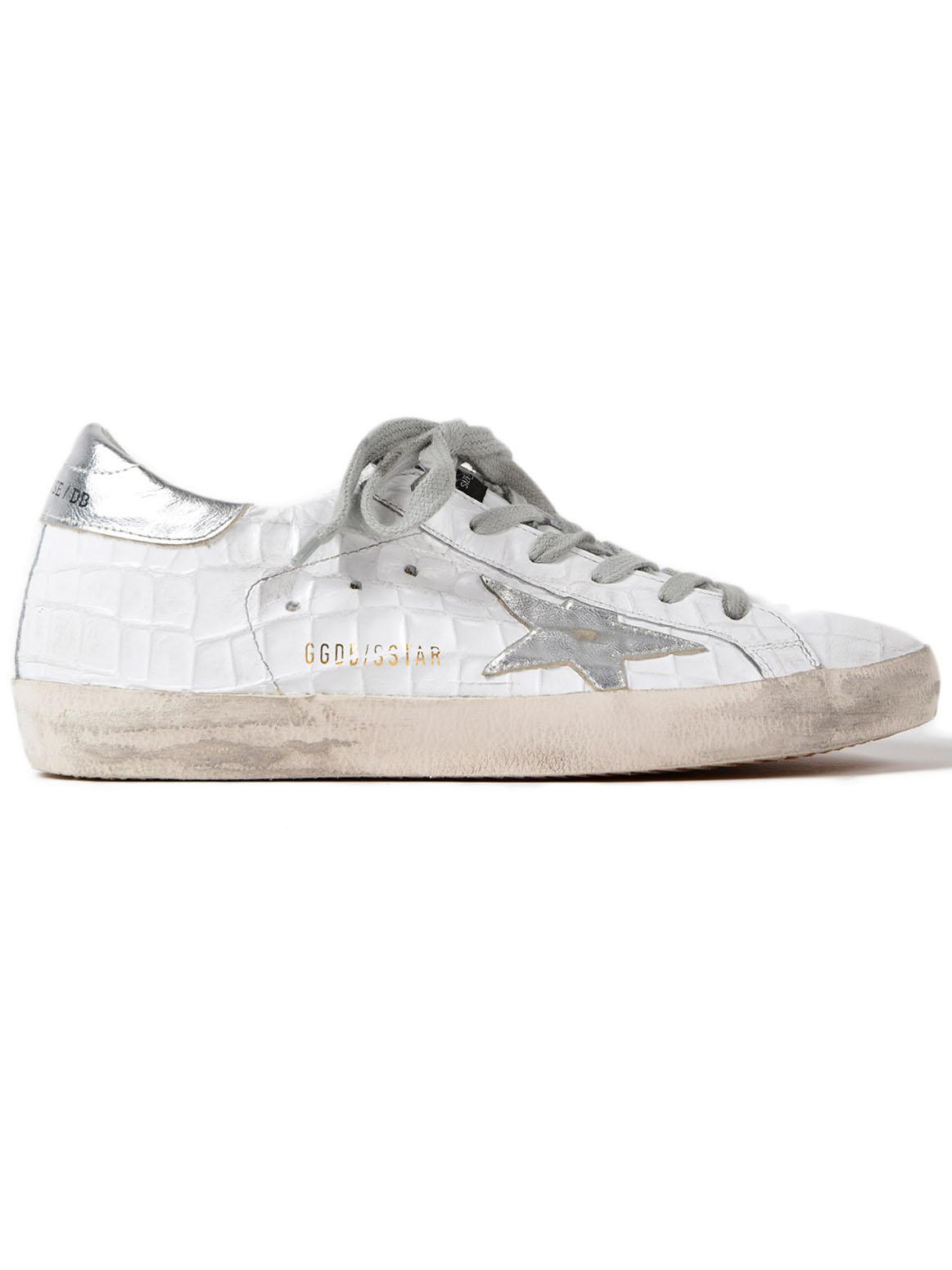 golden goose superstar white silver