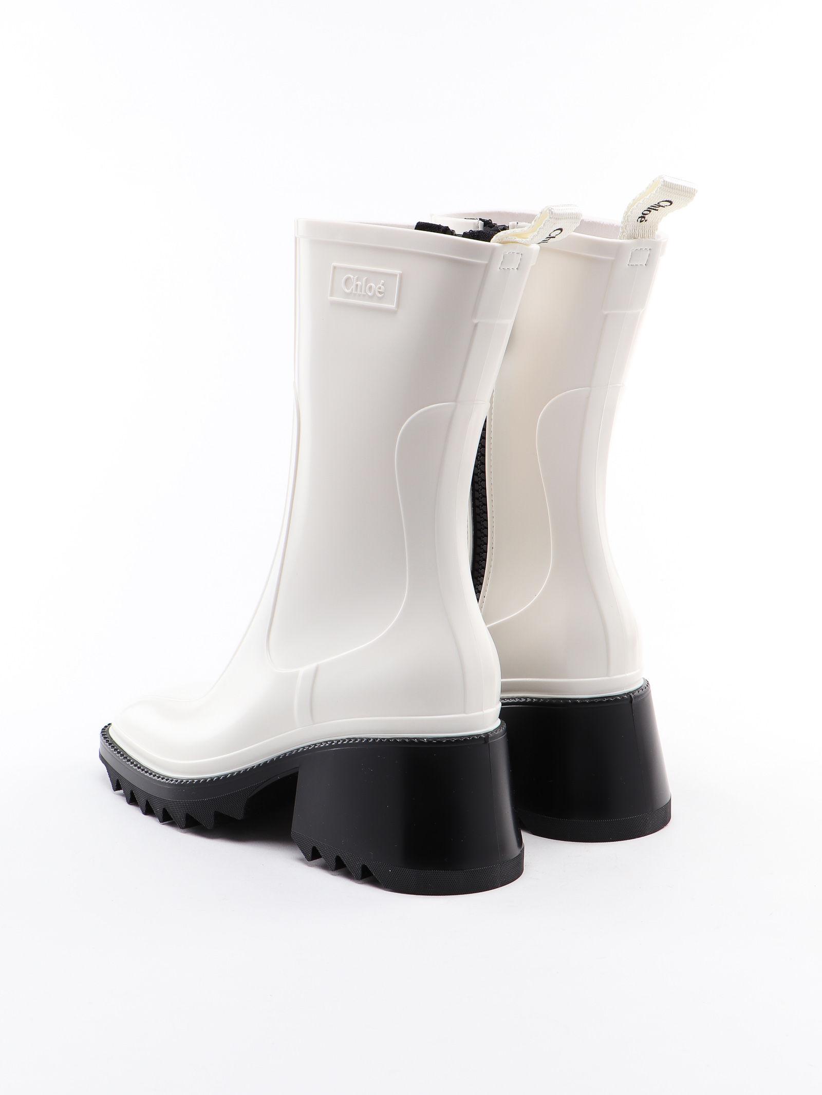 Chloé Rubber Rain Boots Betty 50 in White - Lyst