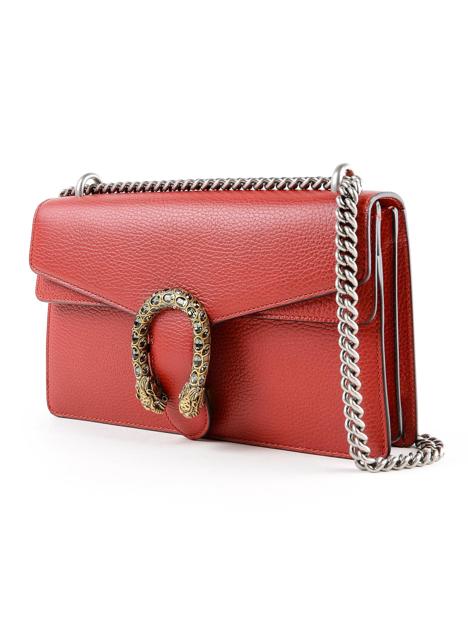 Gucci Dionysus Leather Shoulder Bag in Red - Lyst