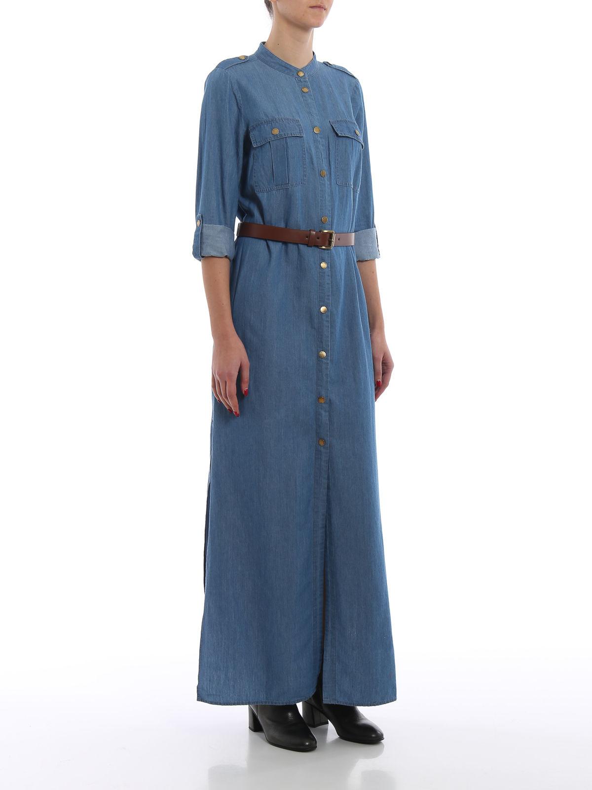 michael kors denim maxi dress