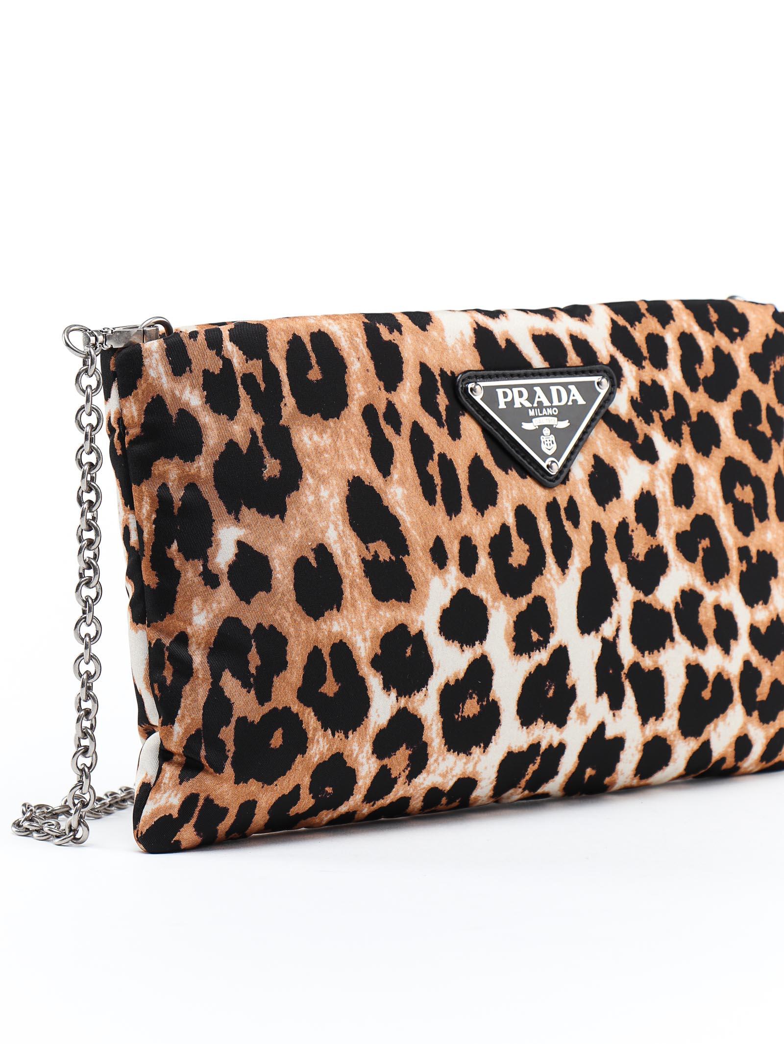 prada leopard clutch
