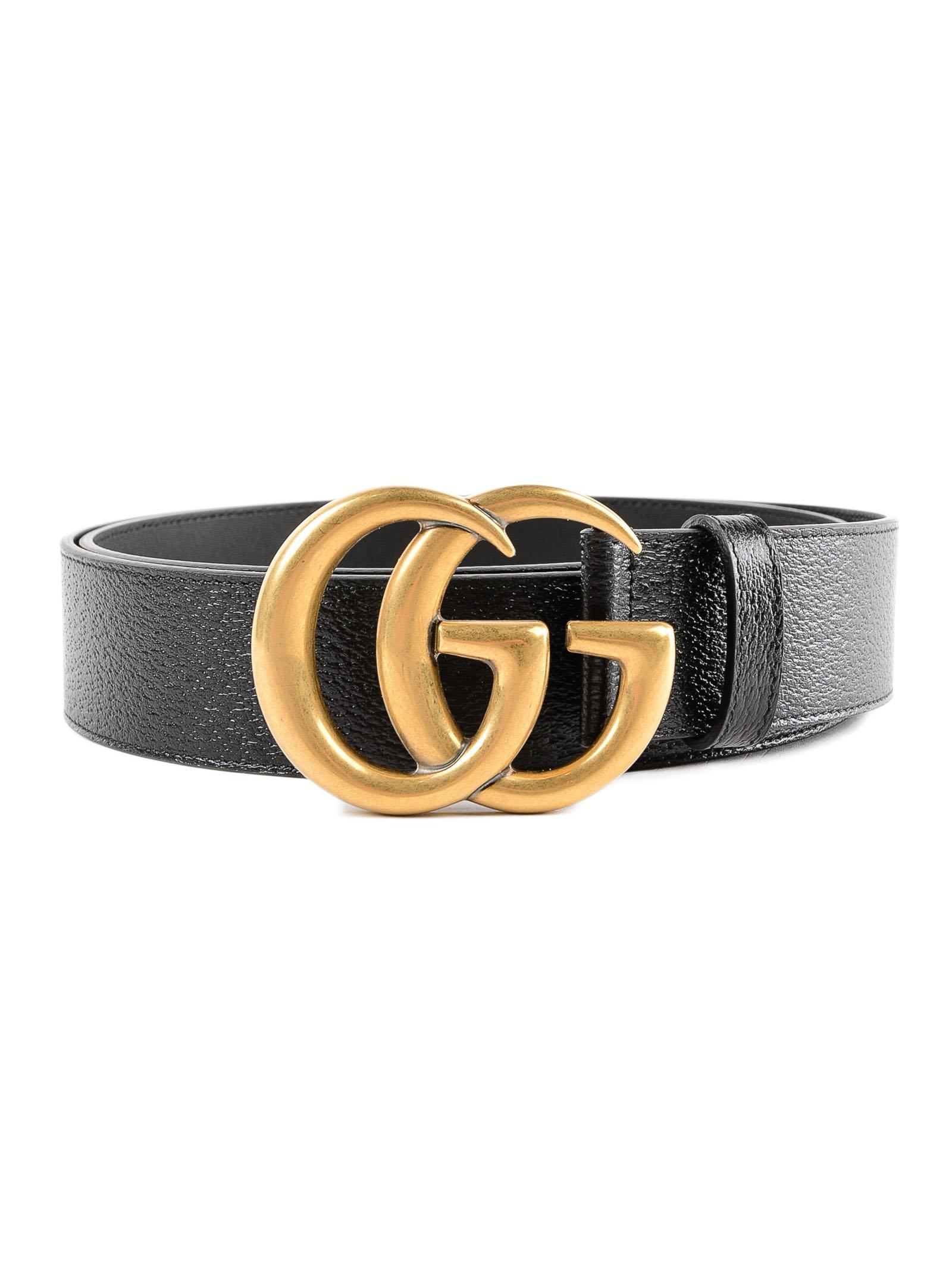 Gucci Leather Men's Interlocking GG Marmont Belt in Black for Men - Lyst