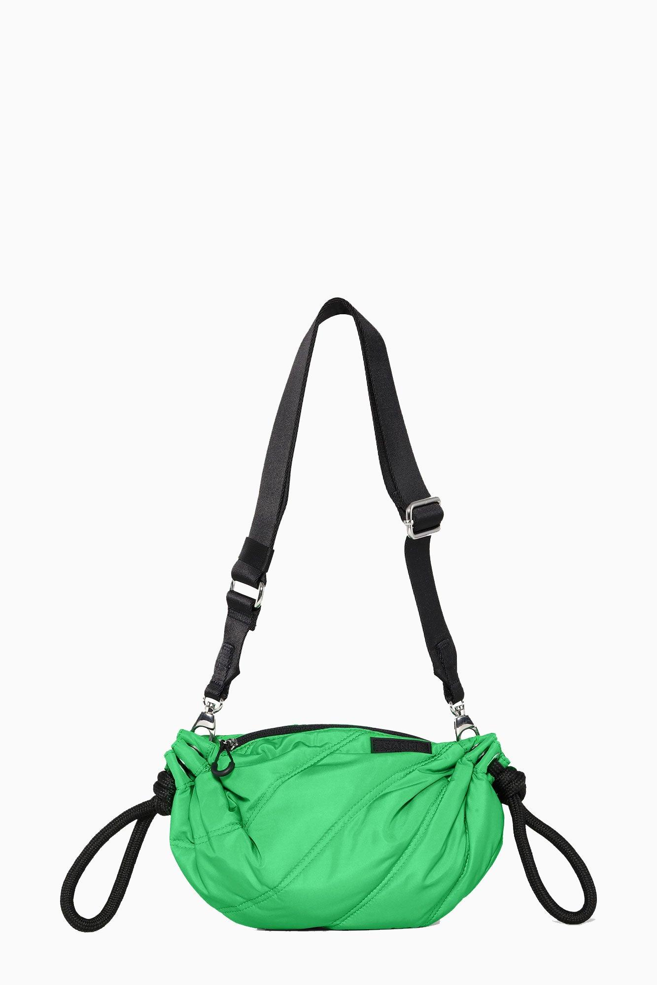 Ganni Banner Nano Saddle Bag in Green | Lyst