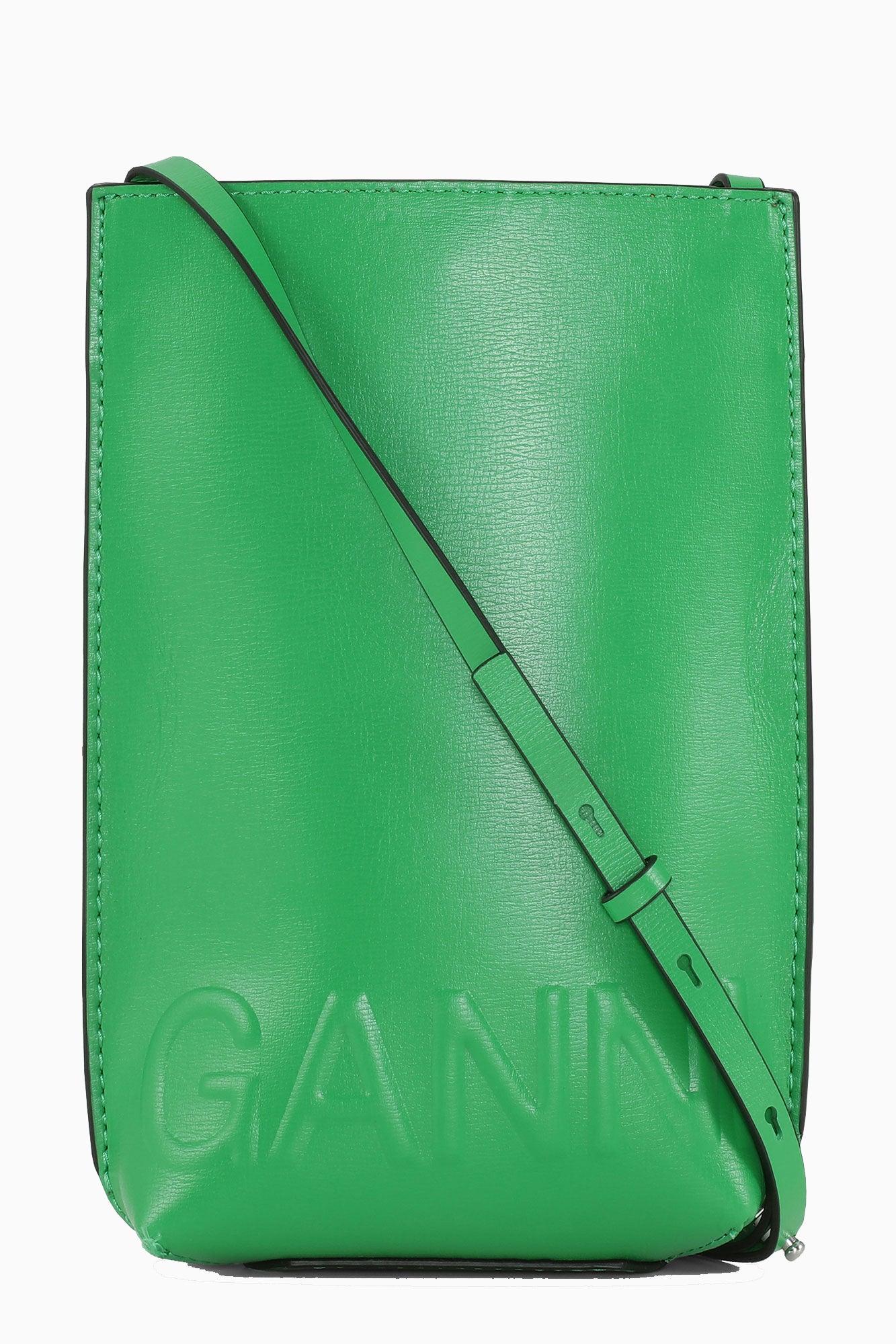 Ganni Small Banner Crossbody Bag in Green Lyst