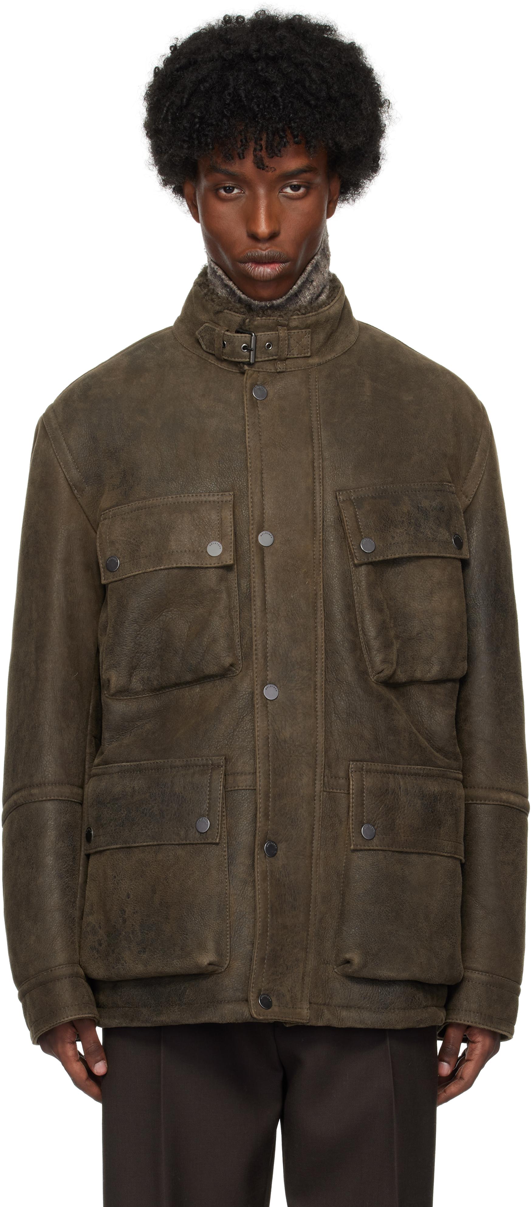 Belstaff メンズ ブラウン Trialmaster Tribute シアリングジャケット 