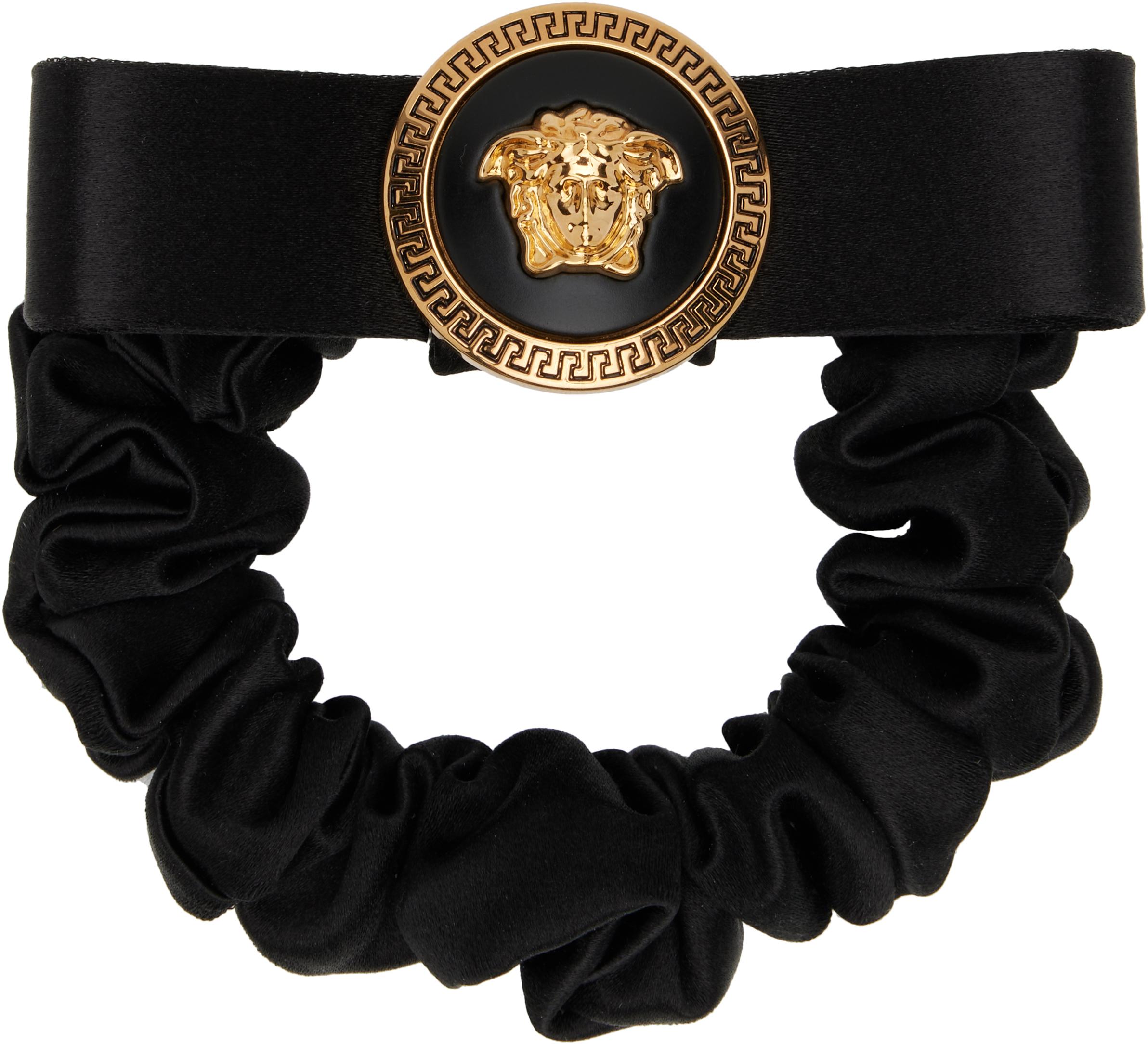 ヘアアクセサリー Medusa Headband - Versace - Satin - Black Medusa '95 bow-detail satin headband in black - Versace