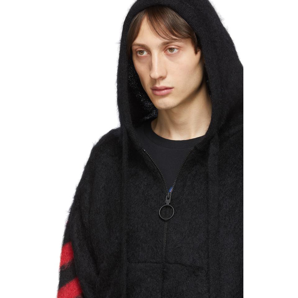 Black diag multicolor zipped cheap hoodie