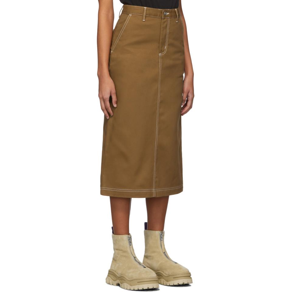 Carhartt WIP Brown Denim Pierce Skirt - Lyst