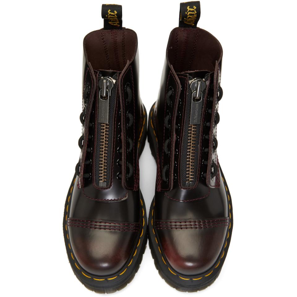 Dr. Martens Leather Burgundy Sinclair Boots in Cherry (Black) | Lyst