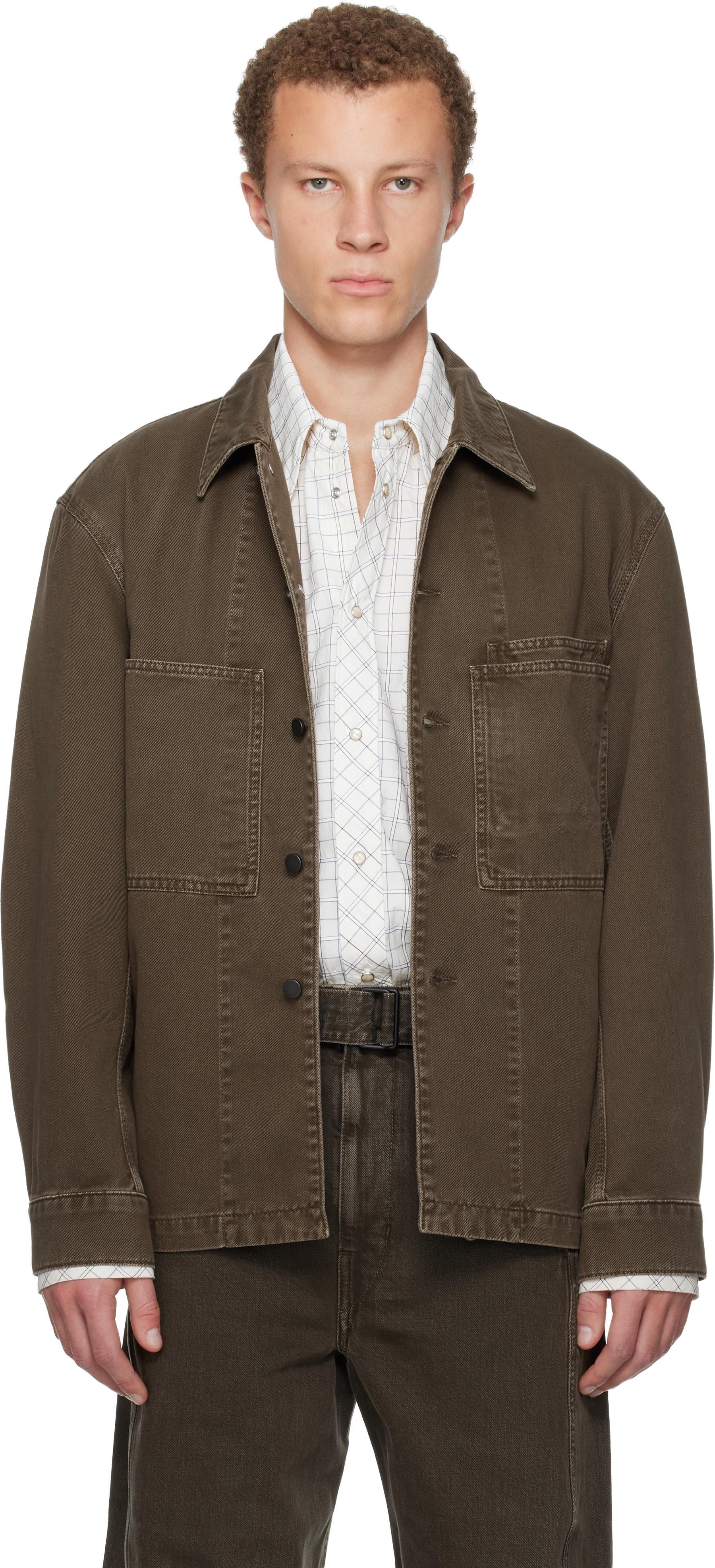 LEMAIRE カーキ　コットンカバーオール M Lemaire Khaki Workwear Denim Overshirt in Brown for Men | Lyst