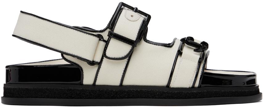 【JIMMY CHOO】Elyn Flat バイカラー リネンフラットサンダル JIMMY CHOO】Elyn Flat カーフレザー フラットサンダル (Jimmy