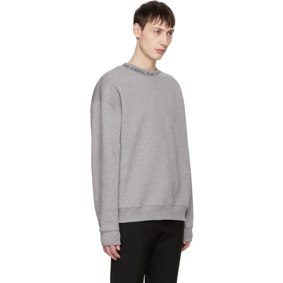 Acne Studios Cotton Grey Flogho Sweatshirt in Gray for Men - Lyst