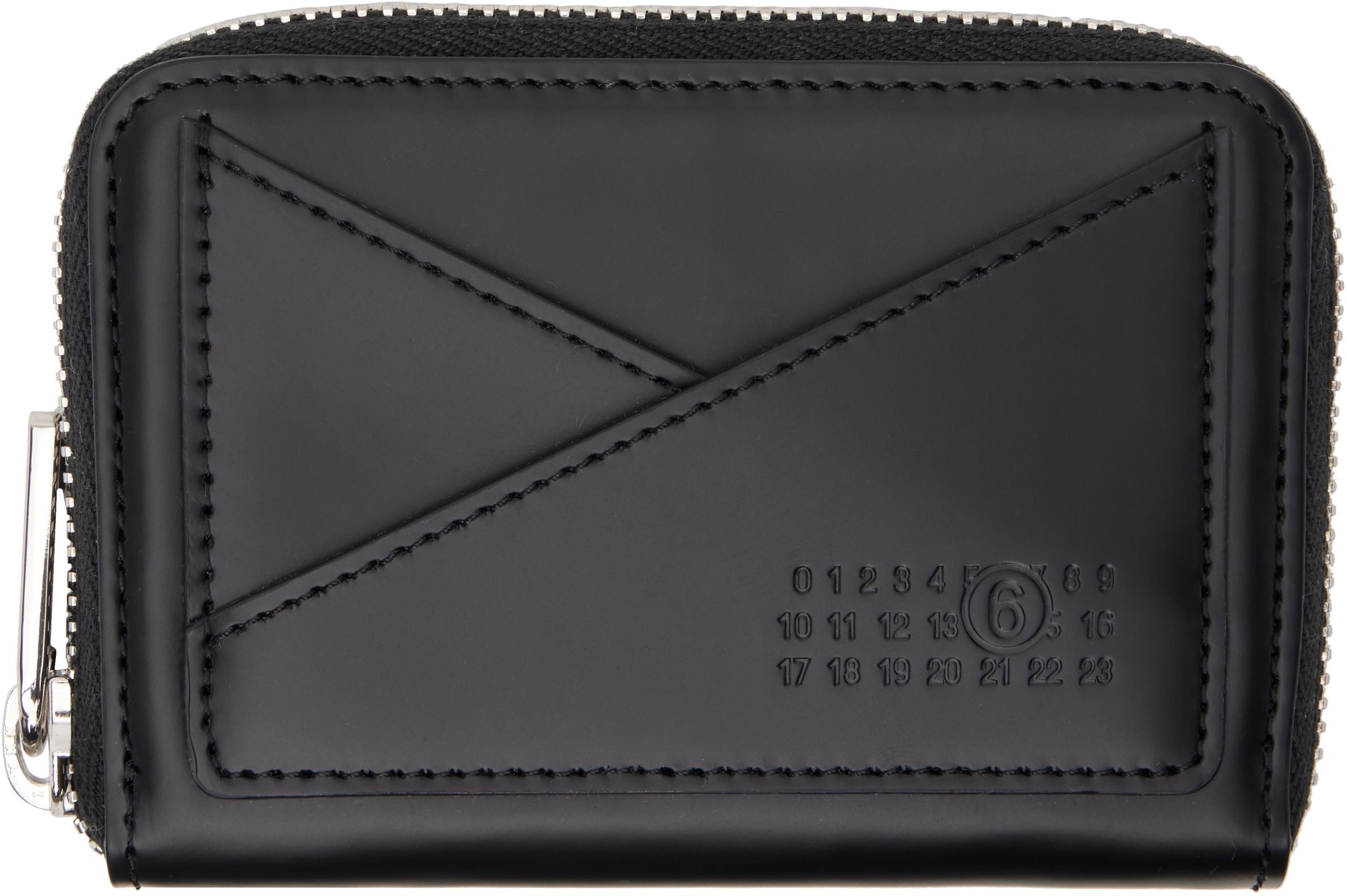★MM6 Maison Margiela★ Logo Zip Around Half Wallet Black XS MM6 Maison Margiela Japanese 6 zip-around Wallet | Black