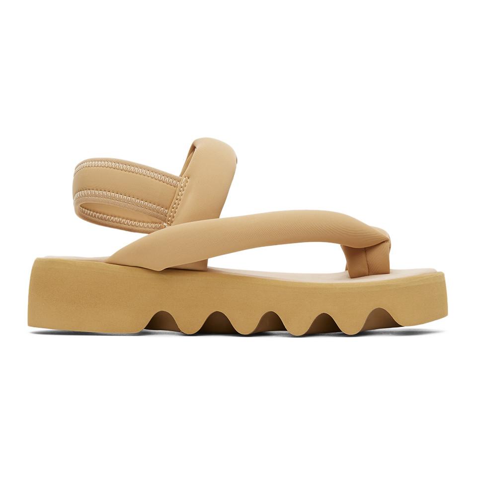 Issey Miyake Brown United Nude Edition Bounce Sandals in Beige (Natural ...