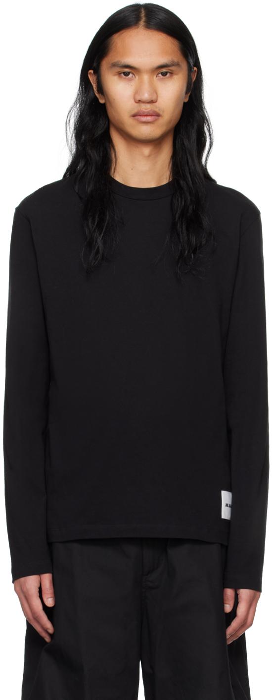 Jil Sander メンズ ブラック 長袖tシャツ 3枚セット Tシャツ