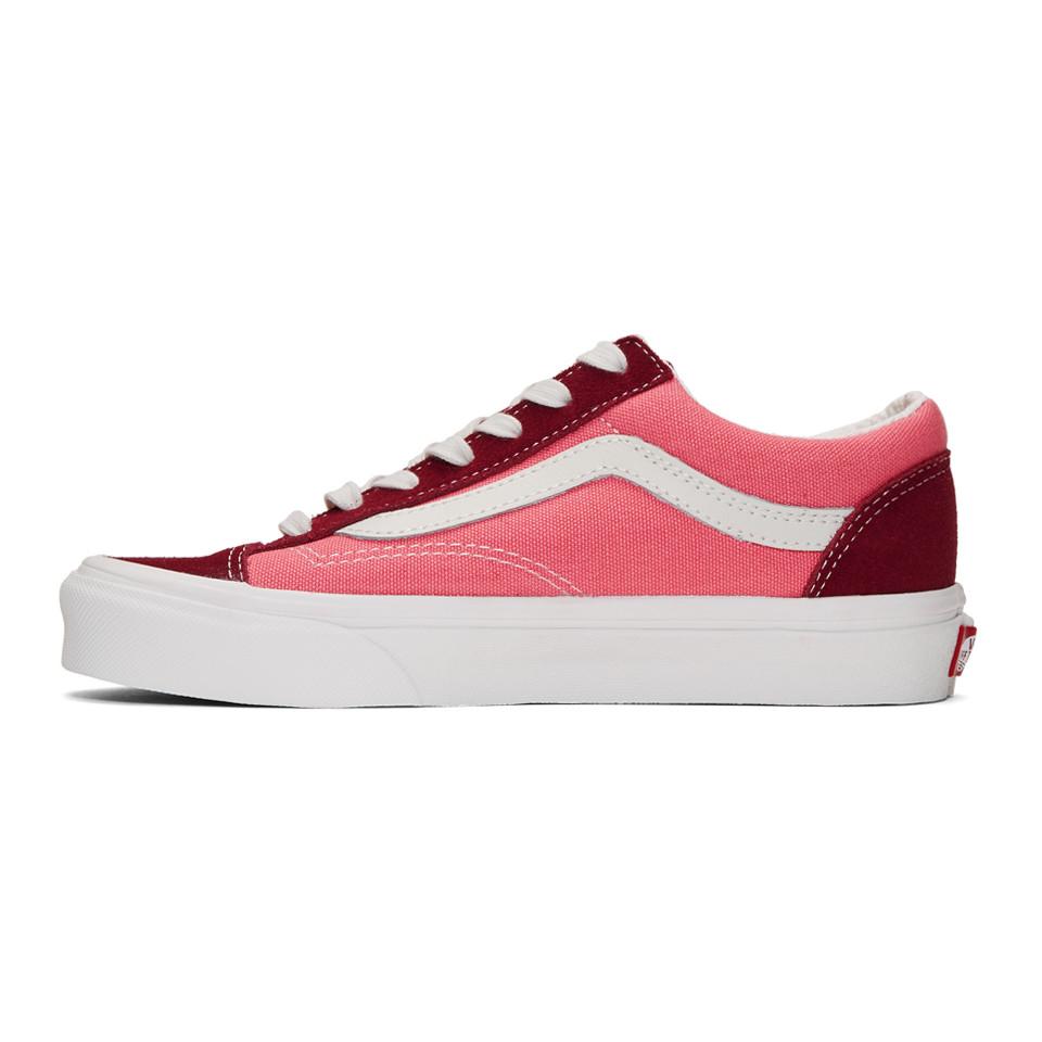 Vans Pink And Burgundy Style 36 Sneakers in Red for Men | Lyst