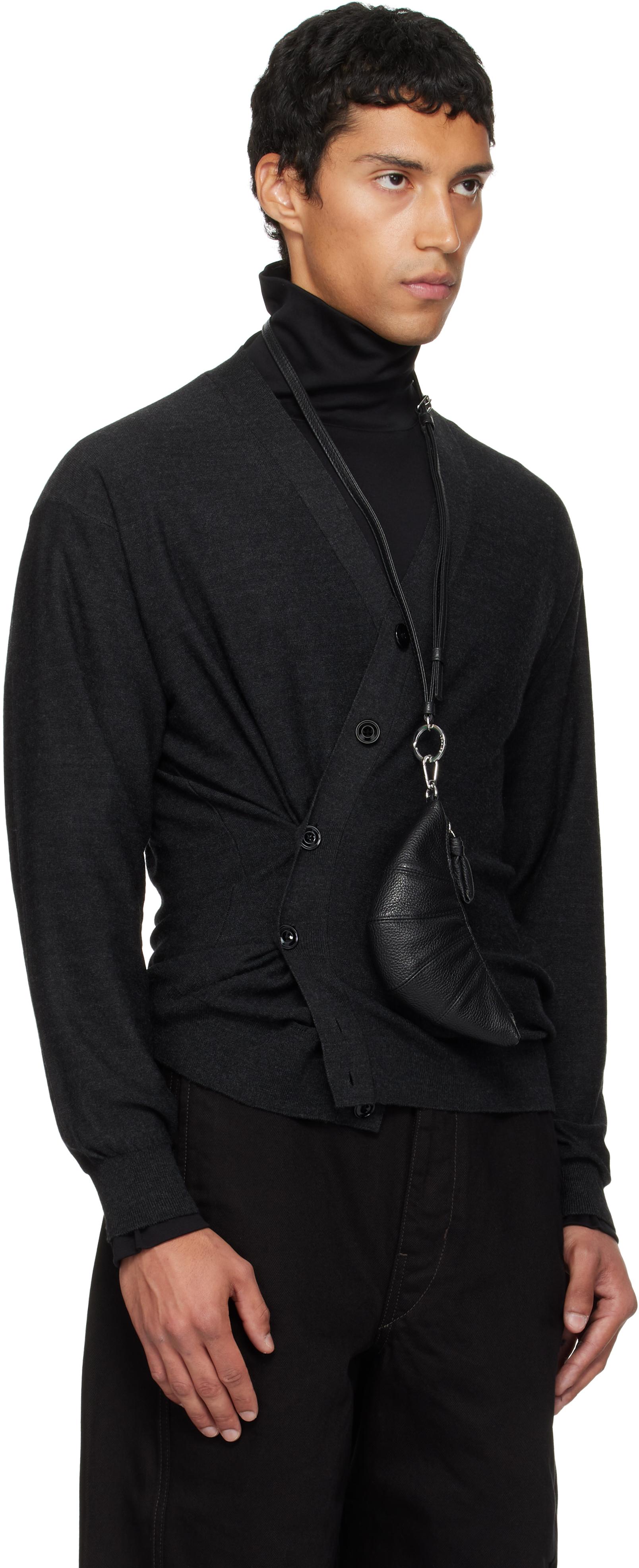 Lemaire Relaxed Twisted Cardigan in Black for Men | Lyst
