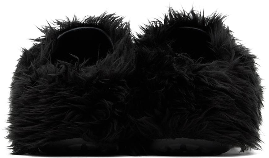 Balenciaga Crocs Faux Fur Eva Clogs in Black for Men | Lyst UK