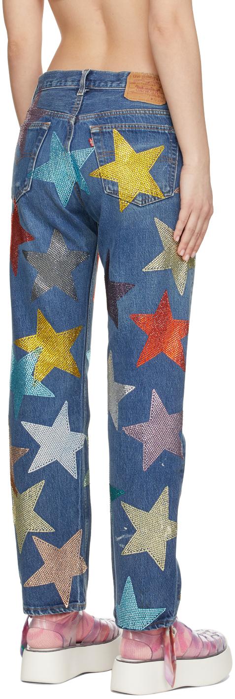 Collina Strada Blue Levi's Edition Rhinestone Star Capsule Jeans | Lyst