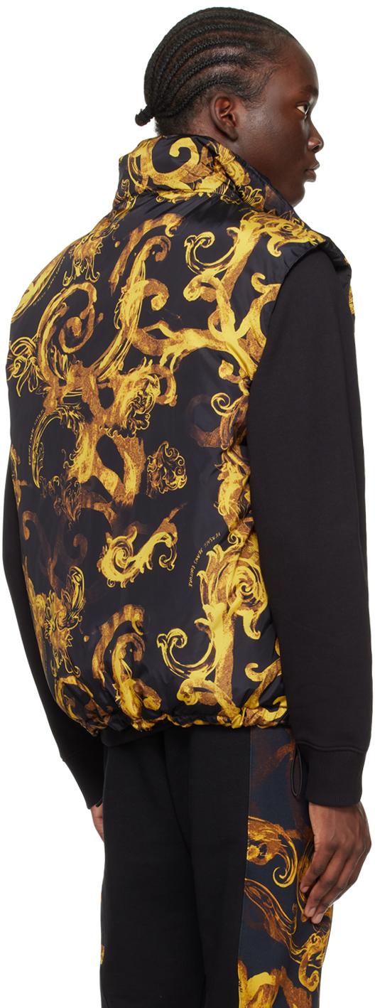 VERSACE ゴールド装飾 フード付きダウンベスト VERSACE ゴールド装飾 フード付きダウンベスト