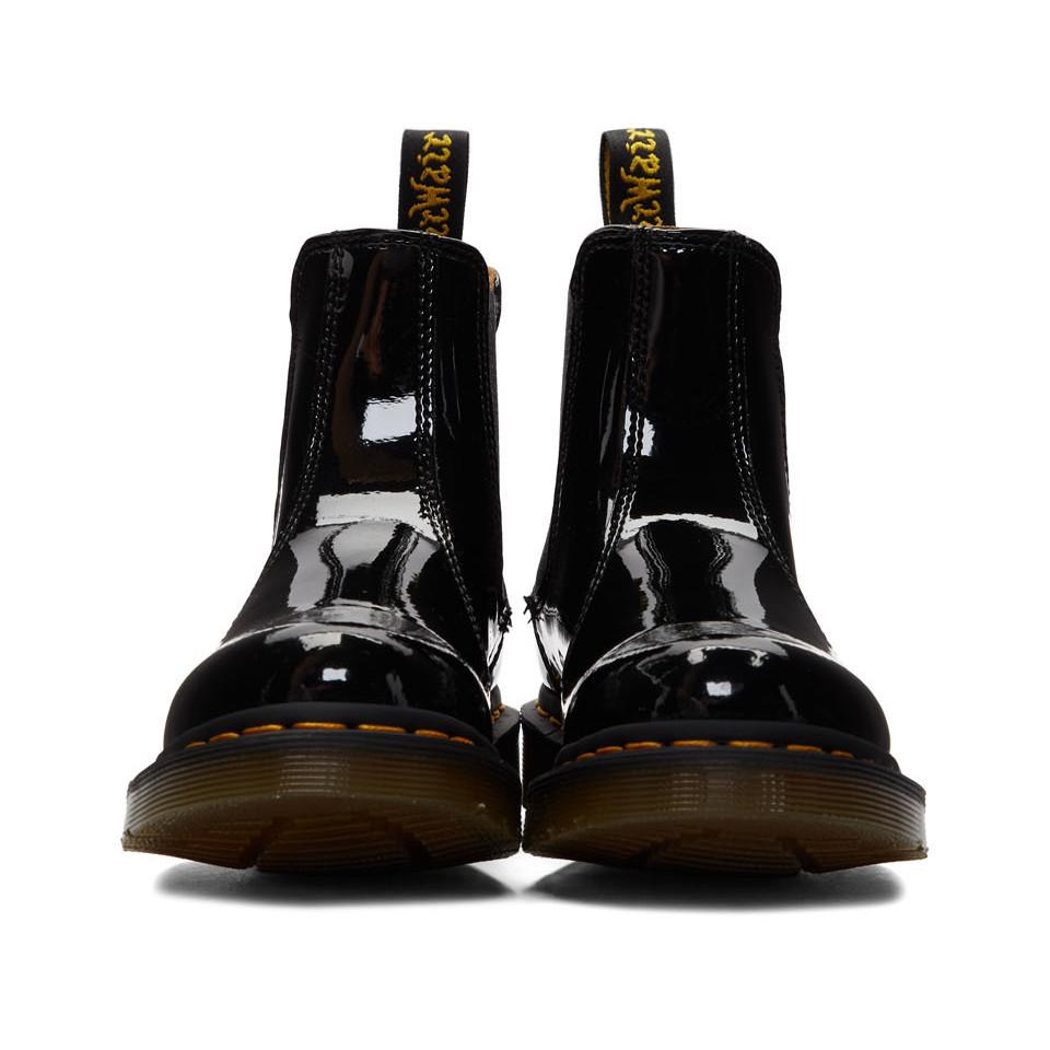 doc marten patent chelsea boots
