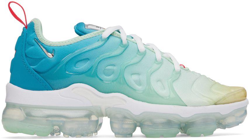 vapormax green and blue