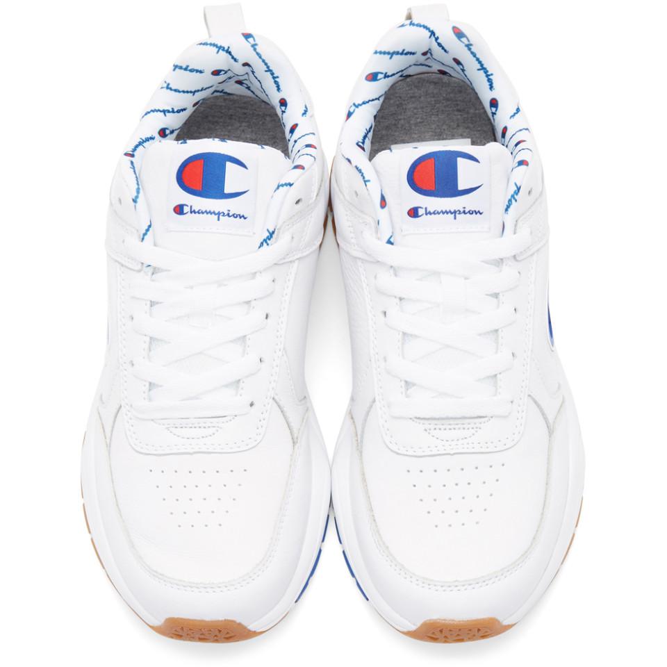champion 93 eighteen big c white leather shoes