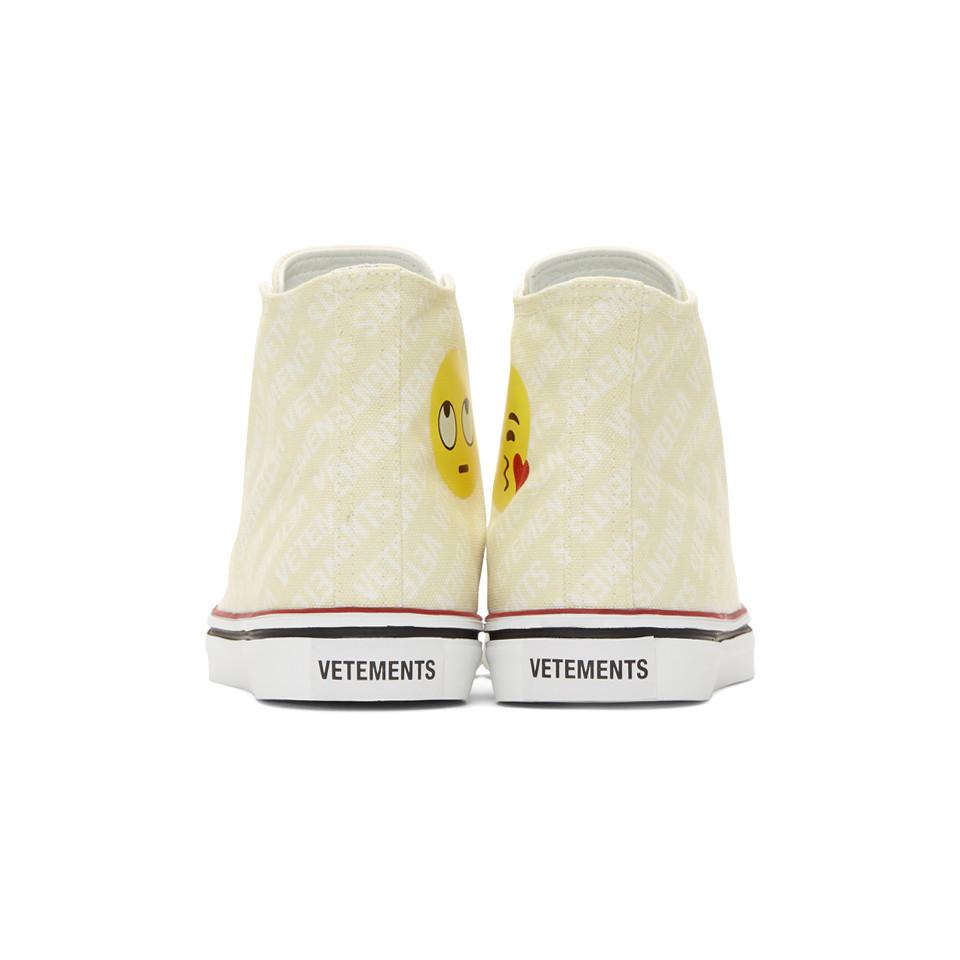Vetements Off white Canvas Emoji High top Sneakers for Men Lyst