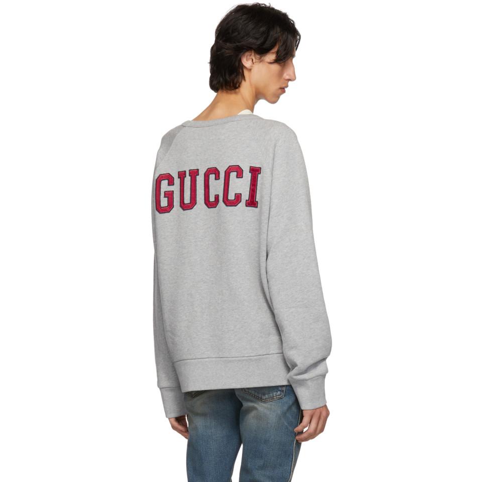Generalife krystal Konkret Gucci La Long Sleeved Sweatshirt in Gray for Men | Lyst