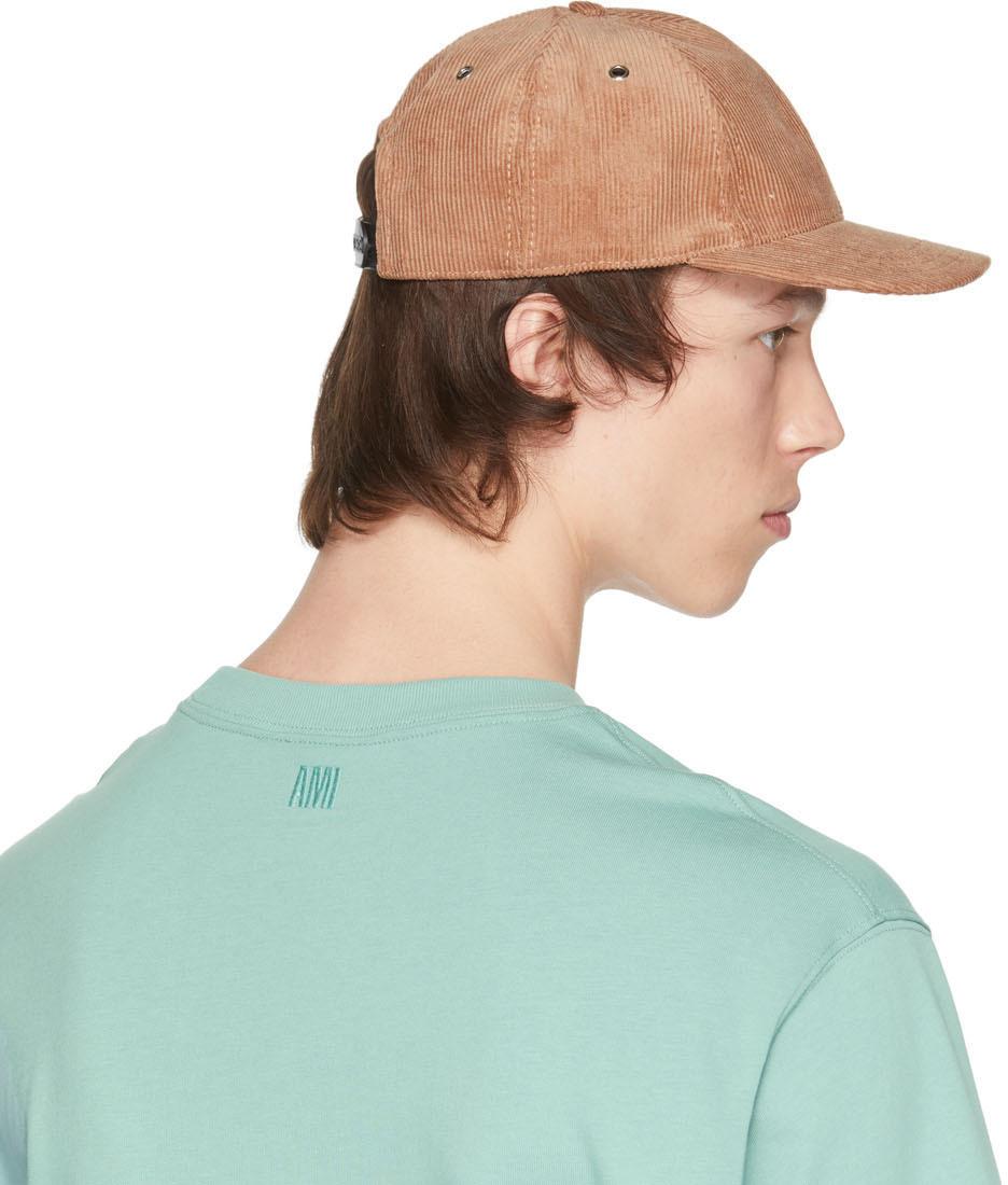 AMI Beige Corduroy Ami De Coeur Hat for 