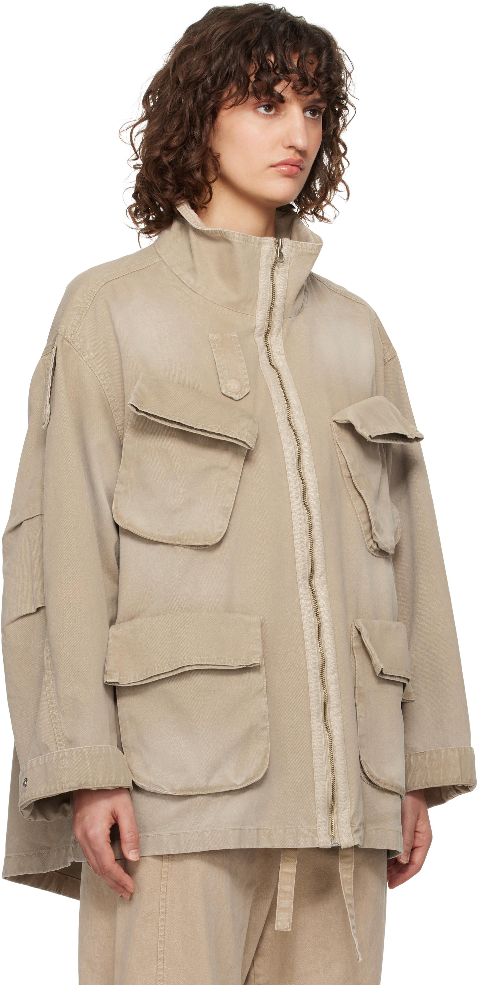 OPEN YY Cargo Pocket Field Jacket in Natural | Lyst