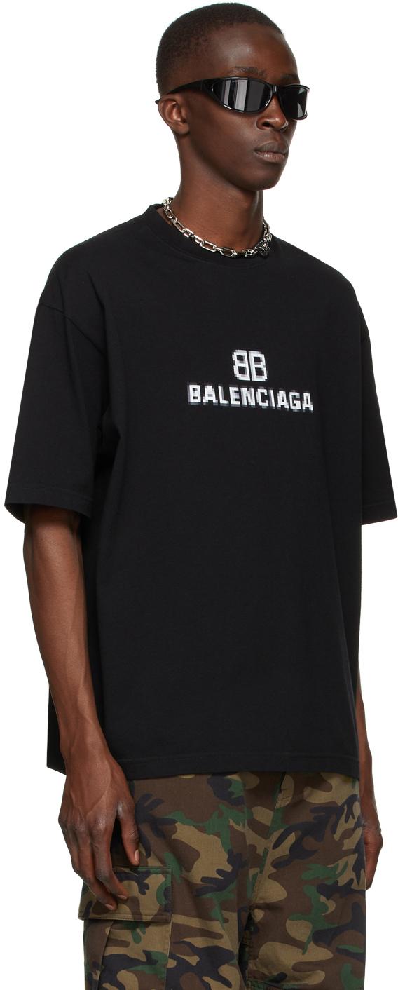 Balenciaga Cotton Black Bb Pixel Medium T-shirt for Men | Lyst