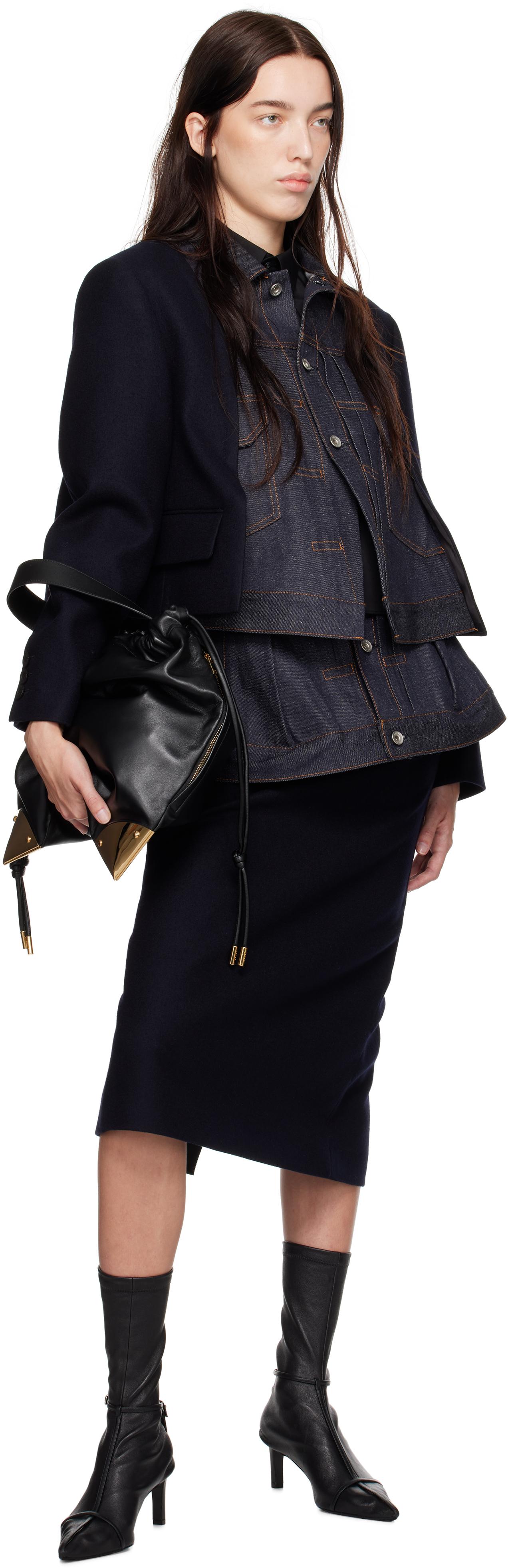 Sacai Corner Metal Drawstring Bag in Black | Lyst Canada